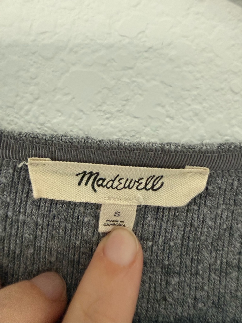 Madewell Heather Gray Ribbed Button-Front Cardigan - Picture 2 of 5